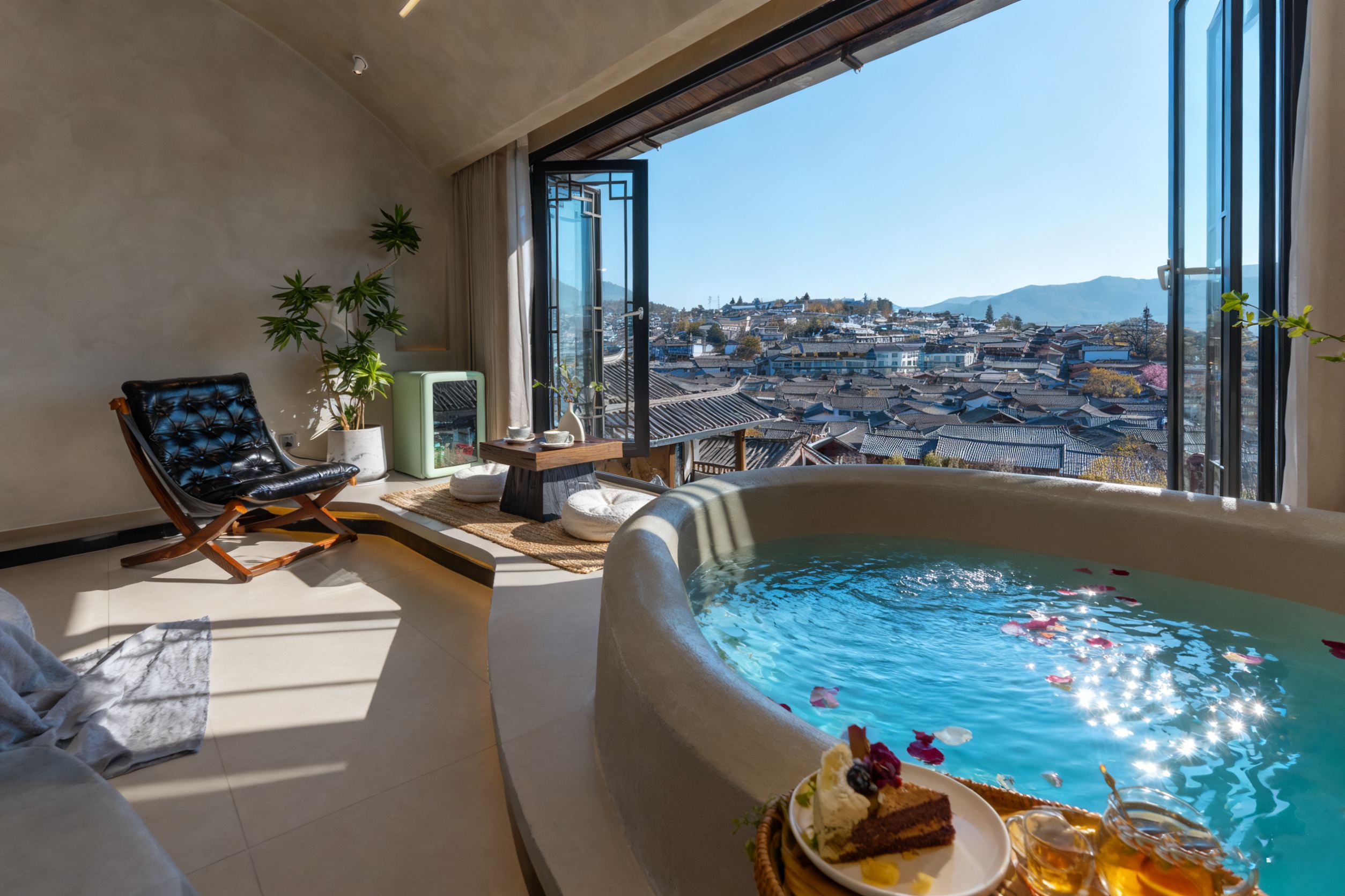 俏半山一城·设计师观古城雪山屋顶咖啡美宿(丽江古城大水车店)图片1